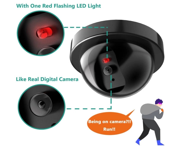 Dummy CCTV Dome Camera with Flashing Red LED Light_(Pack of 1)